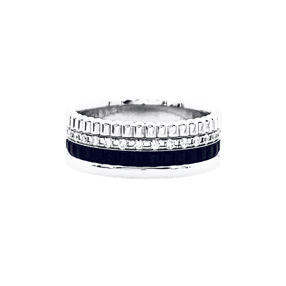 Bague Bandeau BOUCHERON "Quatre Black Édition" en or blanc et diamants - Castafiore