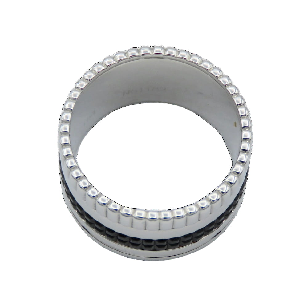 Bague Bandeau BOUCHERON "Quatre Black Edition" L en or blanc et PVD - Castafiore