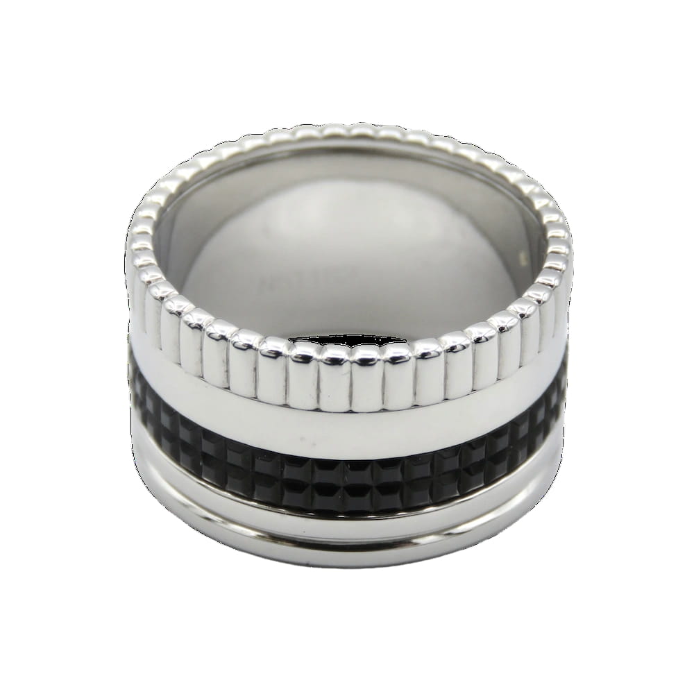 Bague Bandeau BOUCHERON "Quatre Black Edition" L en or blanc et PVD - Castafiore