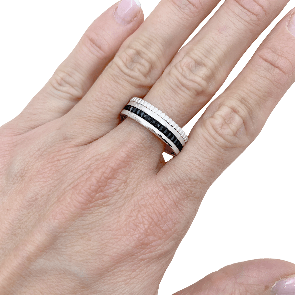 Bague Bandeau BOUCHERON "Quatre Black Édition Small" en or blanc - Castafiore