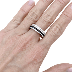 Bague Bandeau BOUCHERON "Quatre Black Édition Small" en or blanc - Castafiore