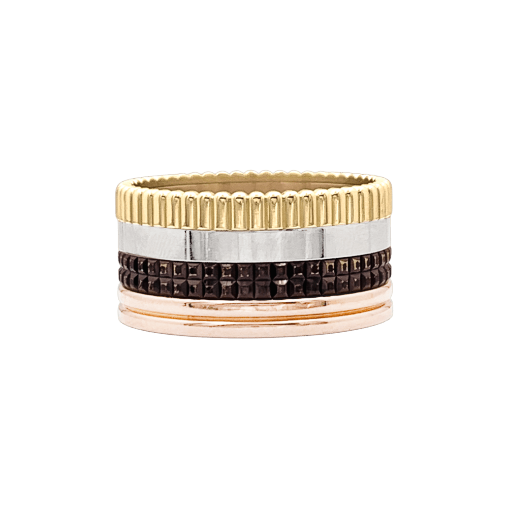 Bague Bandeau BOUCHERON "Quatre Classique" en or blanc, or jaune et or rose - Castafiore