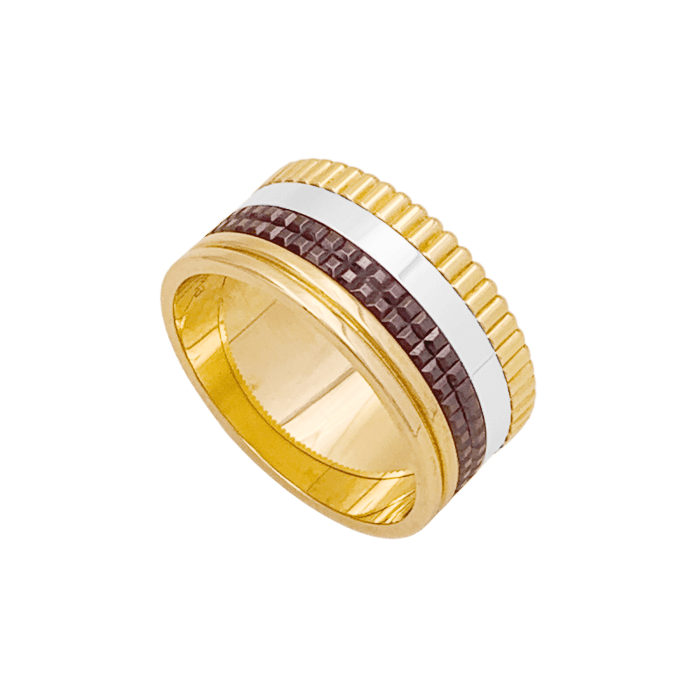 Bague Bandeau BOUCHERON "Quatre Classique Large" en or jaune, or blanc et or rose - Castafiore