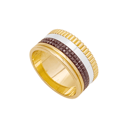 Bague Bandeau BOUCHERON "Quatre Classique Large" en or jaune, or blanc et or rose - Castafiore