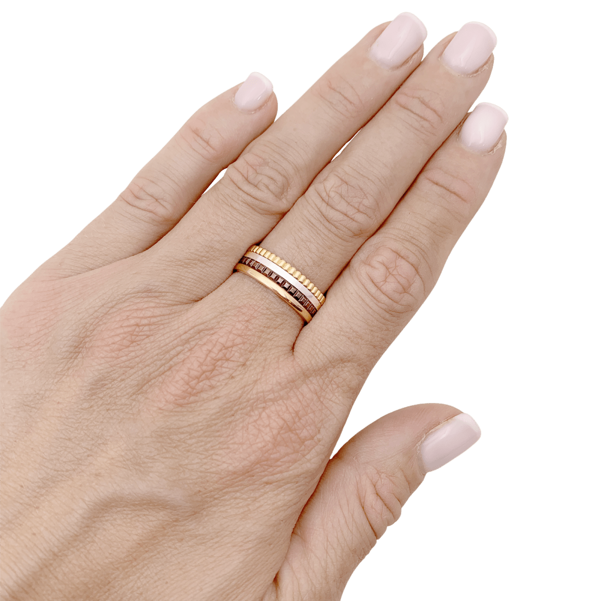 Bague Bandeau BOUCHERON "Quatre Classique Small" en or jaune, or blanc et or rose - Castafiore