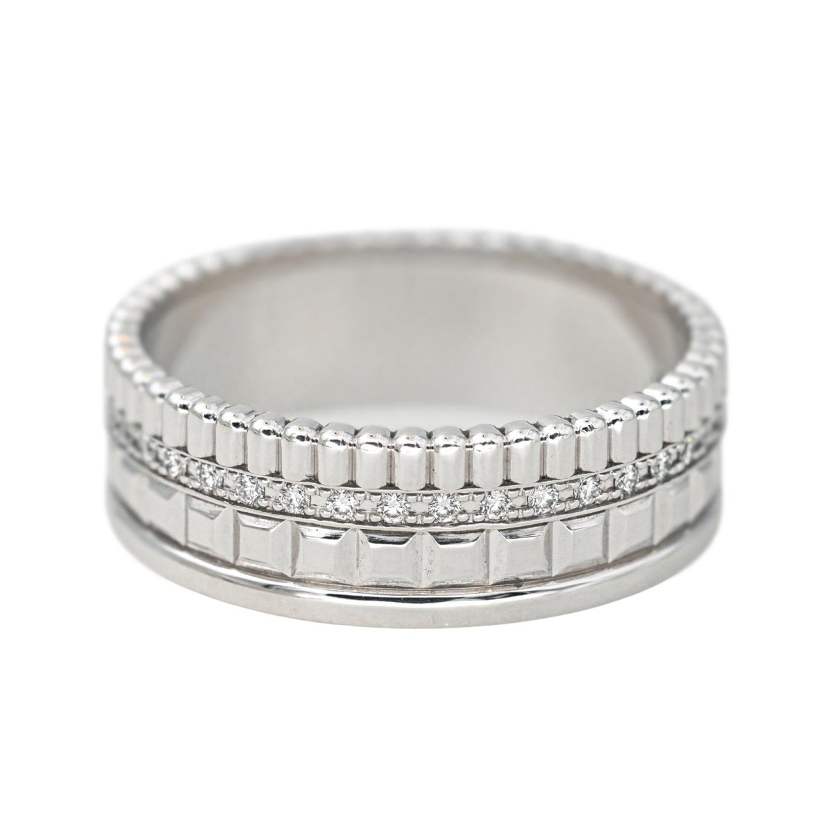 Bague Bandeau BOUCHERON "Quatre" en or blanc et diamants - Castafiore
