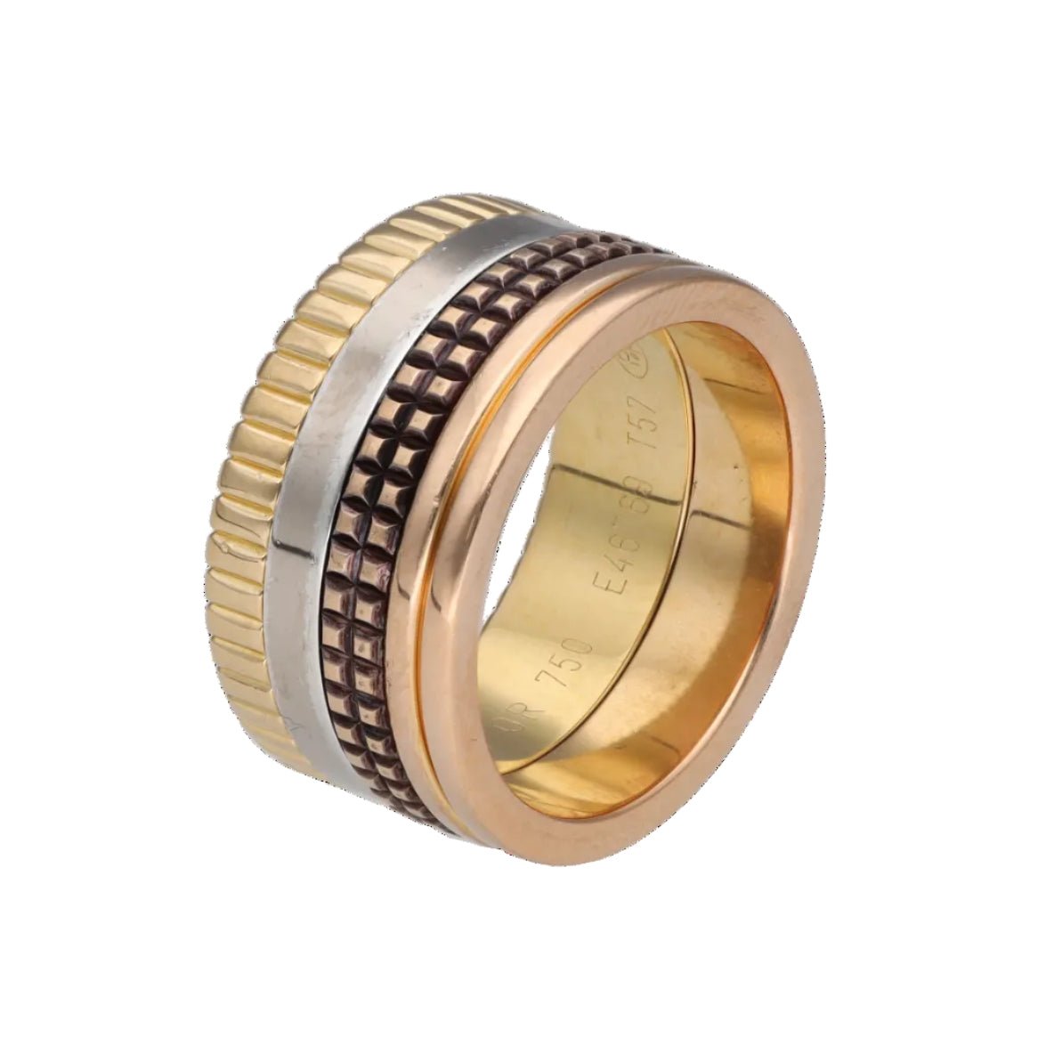 Bague Bandeau BOUCHERON "Quatre" en or or blanc, or jaune, or rose et pvd - Castafiore