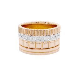 Bague Bandeau BOUCHERON "Quatre Radiant Édition" en or blanc, or rose et diamants - Castafiore