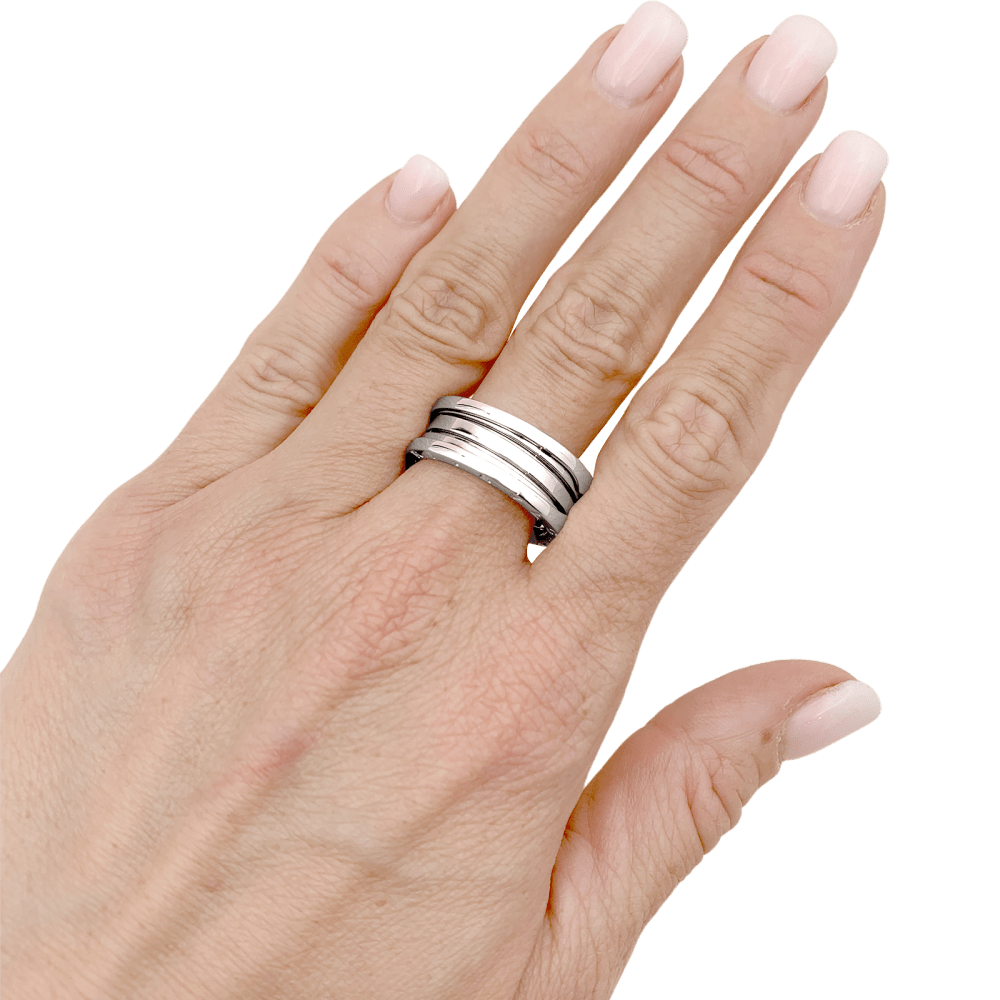Bague Bandeau BULGARI "B.Zéro 1" en or blanc - Castafiore