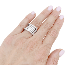 Bague Bandeau BULGARI "B.zero1" en or blanc - Castafiore