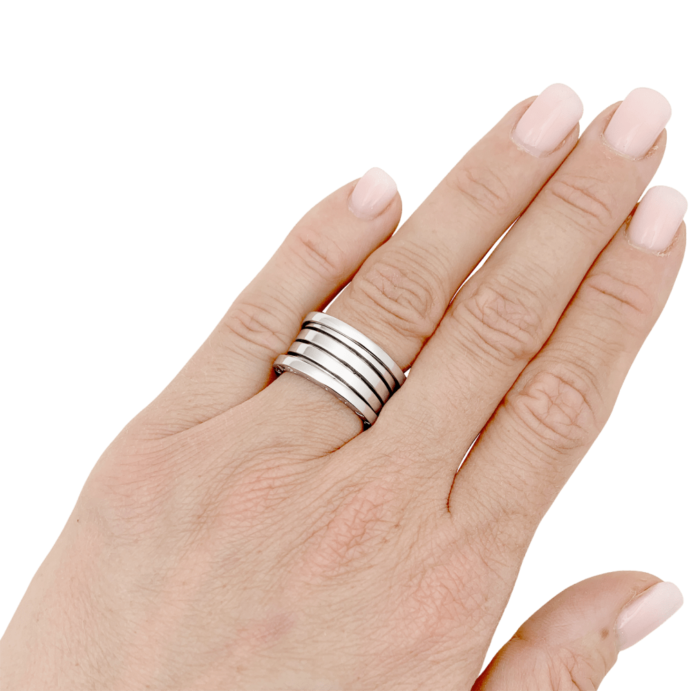Bague Bandeau BULGARI "B.Zéro1" en or blanc - Castafiore