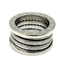 Bague Bandeau BULGARI "B.Zero1" en or blanc et diamants - Castafiore