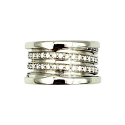 Bague Bandeau BULGARI "B.Zero1" en or blanc et diamants - Castafiore