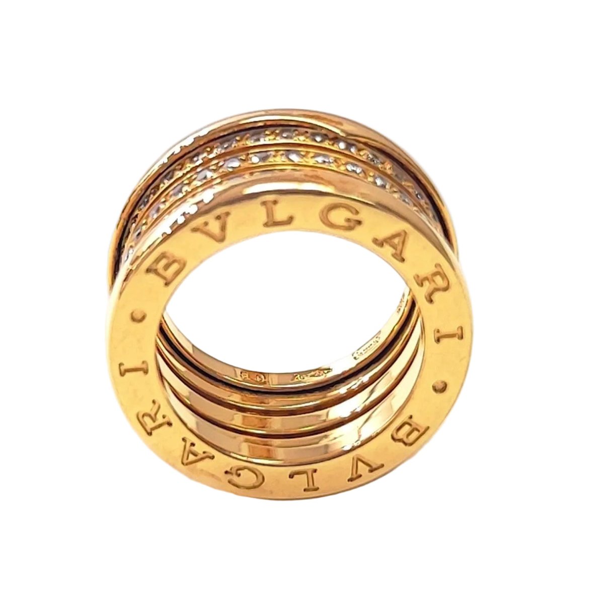 Bague Bandeau BULGARI "B.Zéro1" en or jaune et diamants - Castafiore