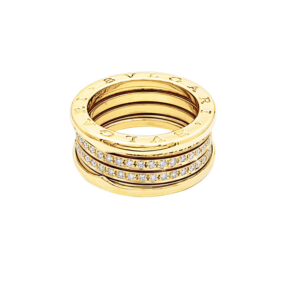 Bague Bandeau BULGARI "B.Zero1" en or jaune et diamants - Castafiore