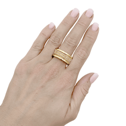 Bague Bandeau BULGARI "B.Zero1" en or jaune et diamants - Castafiore