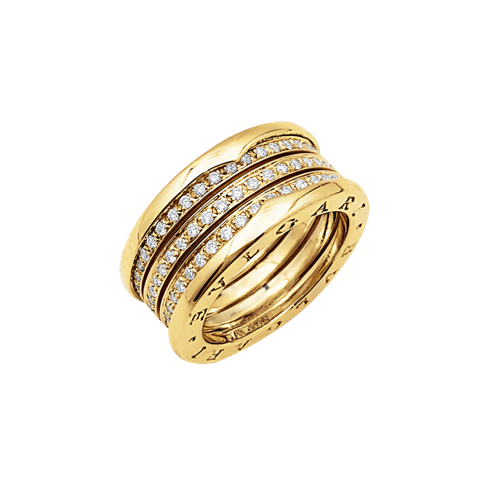 Bague Bandeau BULGARI "B.Zero1" en or jaune et diamants - Castafiore