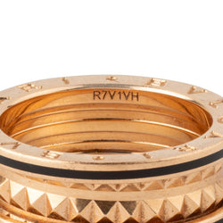 Bague Bandeau BULGARI "B.zero1 Rock" en or rose et céramique noire - Castafiore