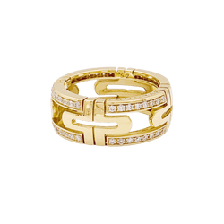 Bague Bandeau BULGARI "Parentesi" en or jaune et diamants - Castafiore