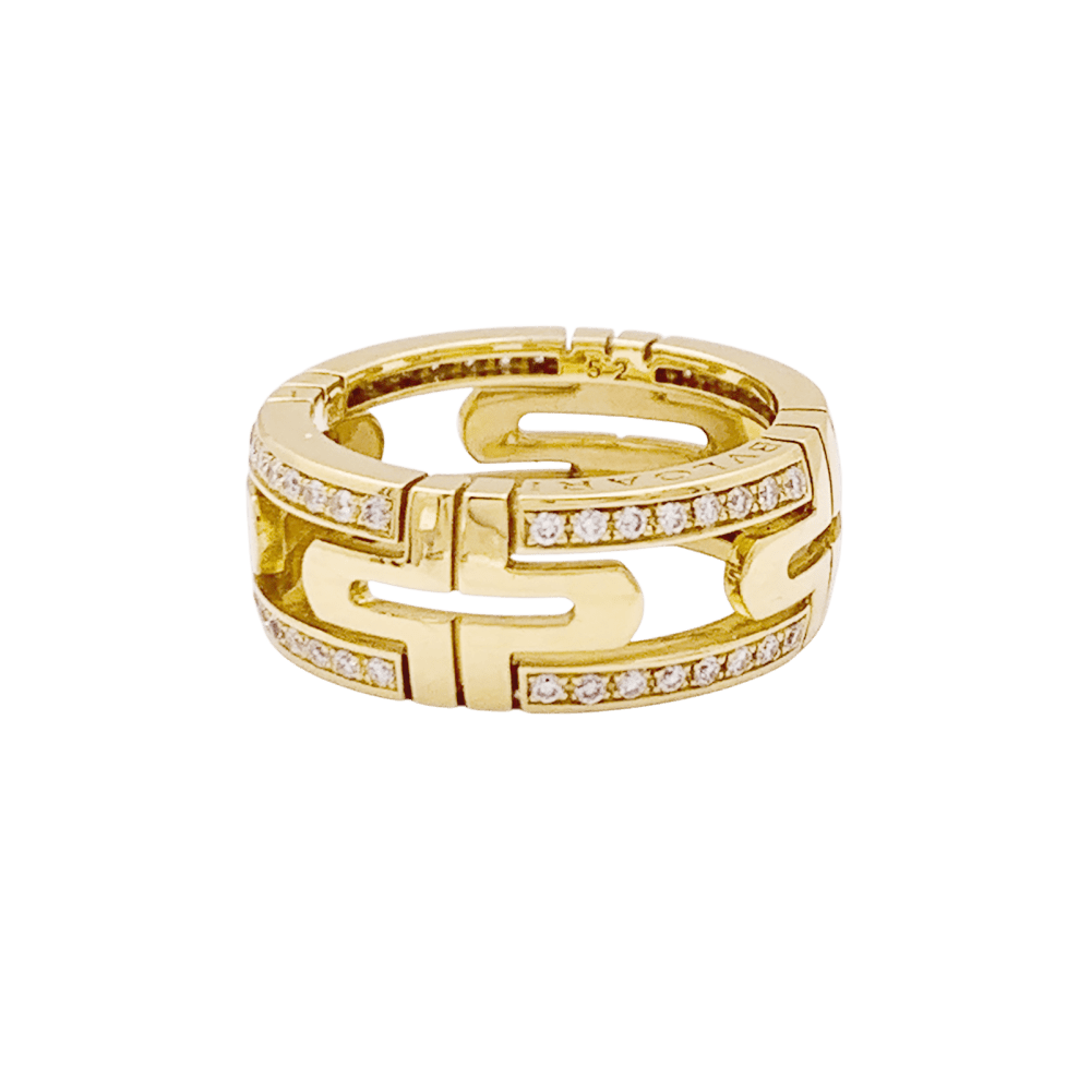Bague Bandeau BULGARI "Parentesi" en or jaune et diamants - Castafiore