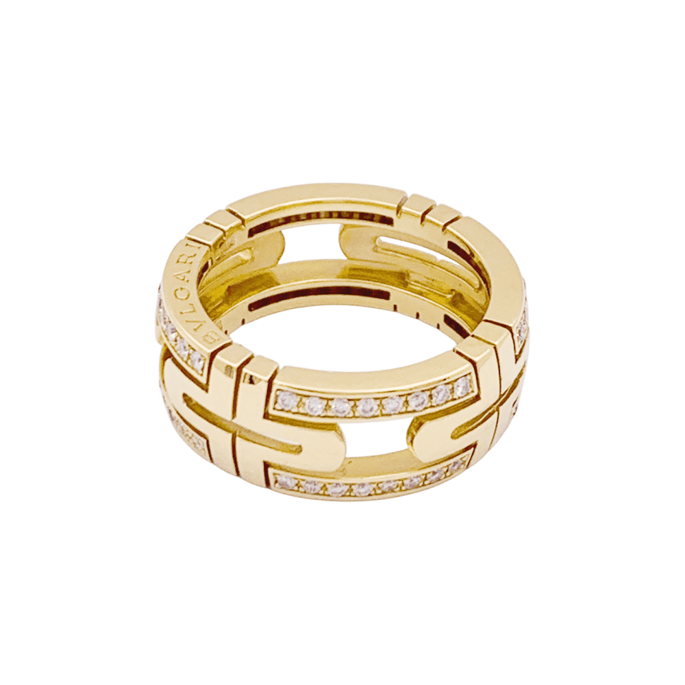 Bague Bandeau BULGARI "Parentesi" en or jaune et diamants - Castafiore
