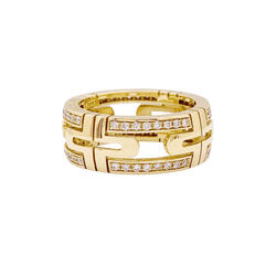 Bague Bandeau BULGARI "Parentesi" en or jaune et diamants - Castafiore