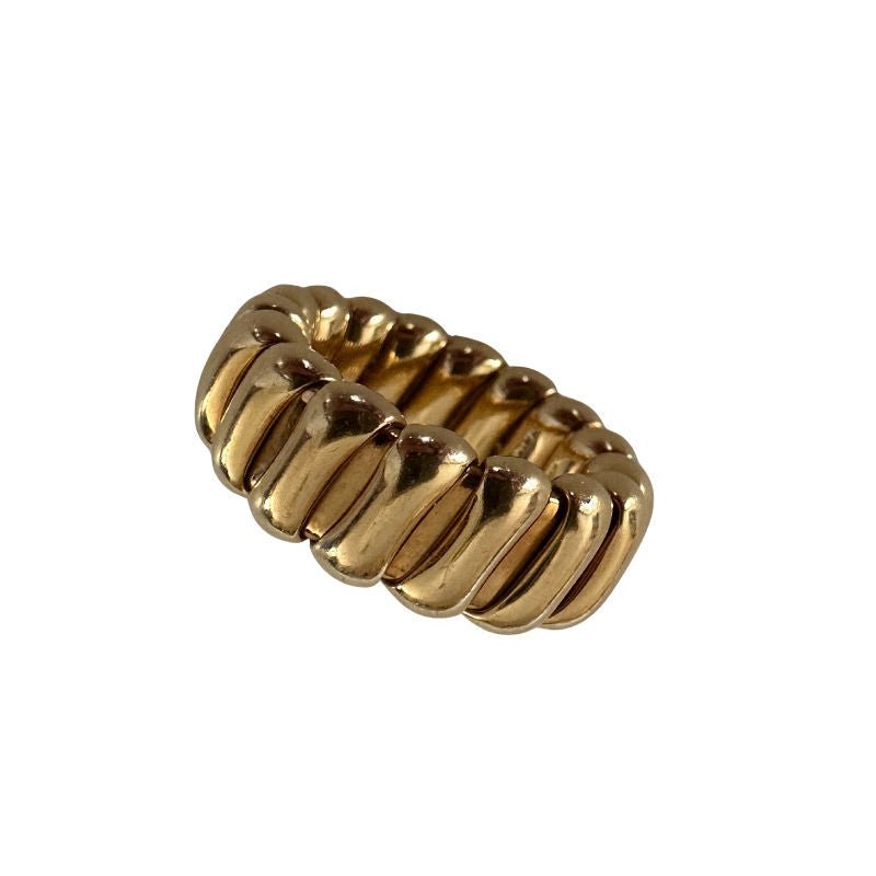 Bague Bandeau BULGARI "Tubogas" en or jaune - Castafiore