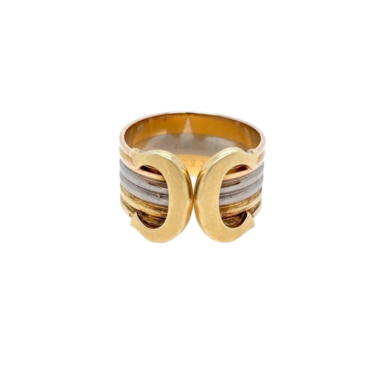 Bague Bandeau CARTIER "2C Trinity" en or blanc, or jaune et or rose - Castafiore