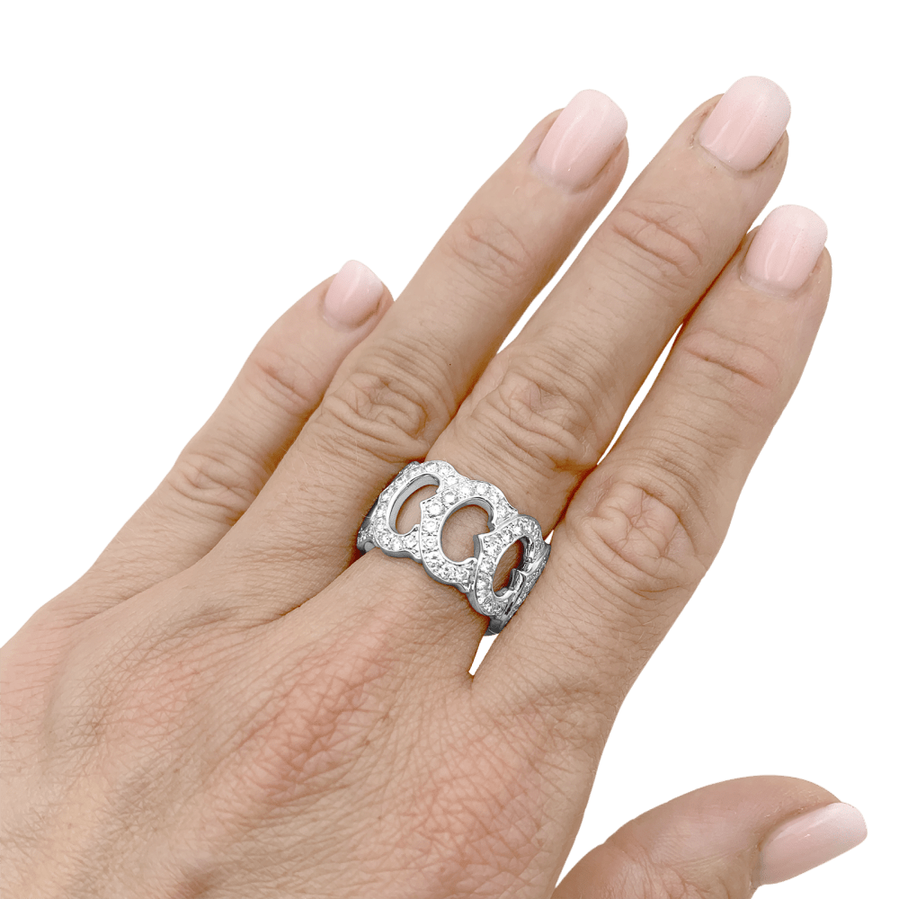 Bague Bandeau CARTIER "C de Cartier" en or blanc et diamants - Castafiore