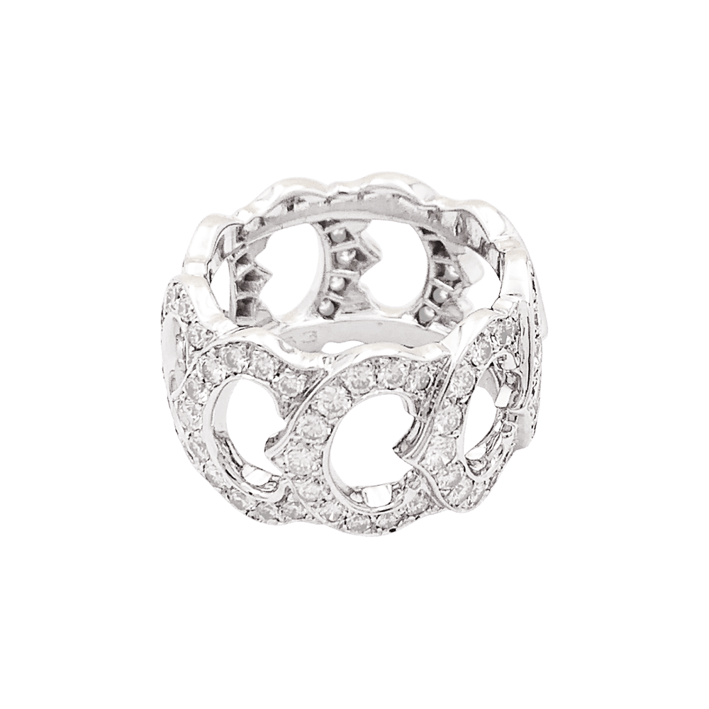 Bague Bandeau CARTIER "C de Cartier" en or blanc et diamants - Castafiore