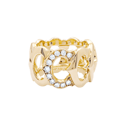 Bague Bandeau CARTIER "C de Cartier" en or jaune et diamants - Castafiore