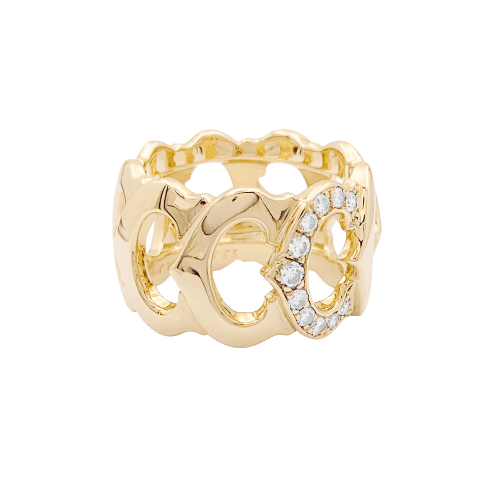 Bague Bandeau CARTIER "C de Cartier" en or jaune et diamants - Castafiore