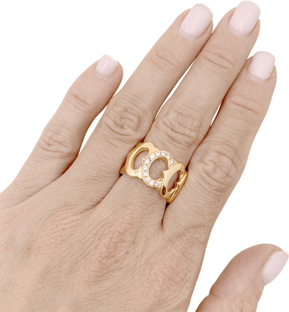 Bague Bandeau CARTIER "C de Cartier" en or jaune et diamants - Castafiore