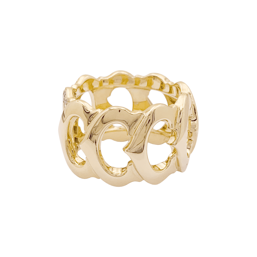 Bague Bandeau CARTIER "C de Cartier" en or jaune et diamants - Castafiore