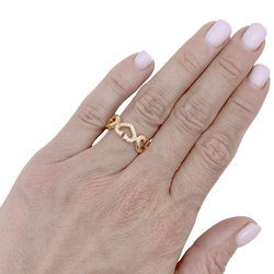 Bague Bandeau CARTIER "Coeurs C" en or jaune et diamants - Castafiore