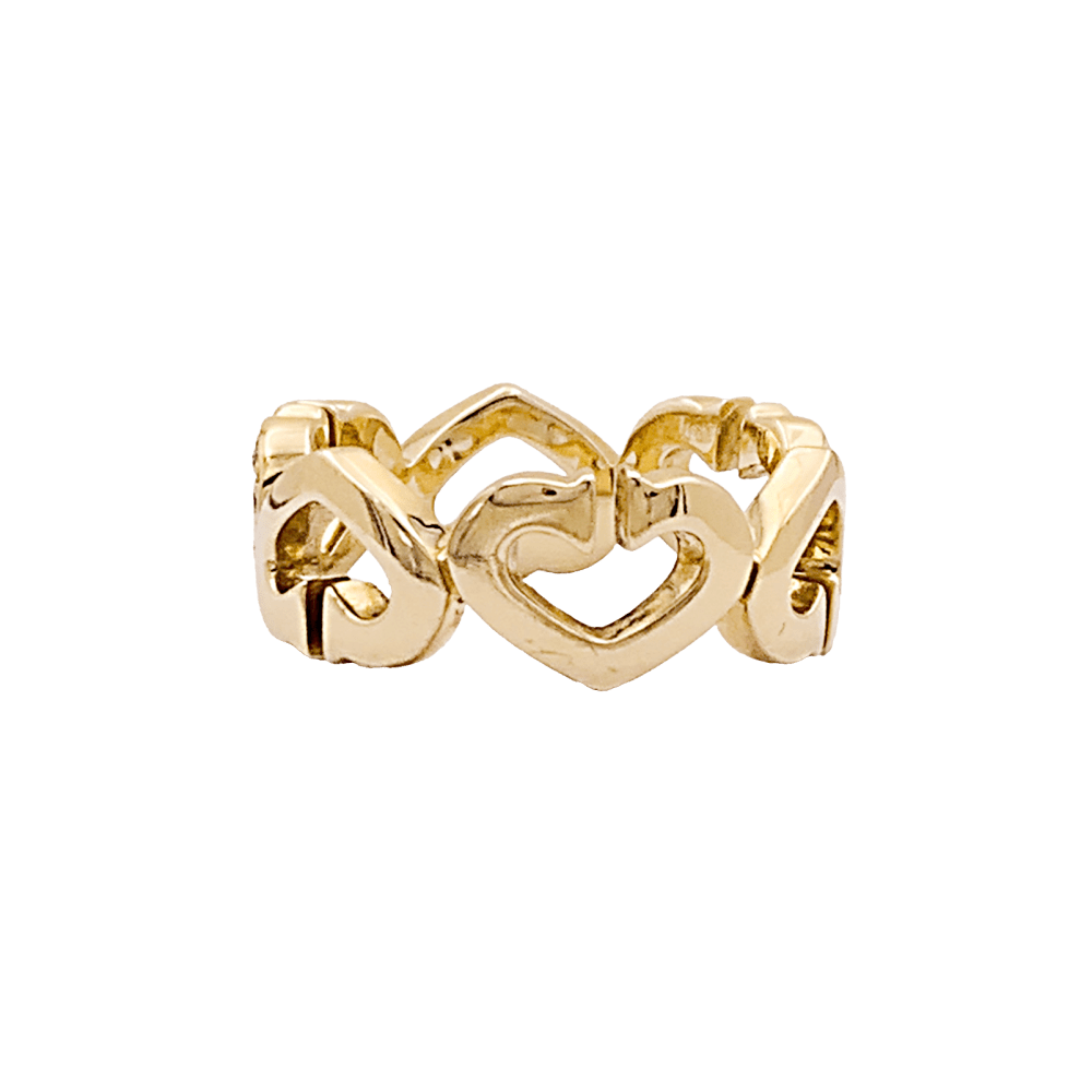 Bague Bandeau CARTIER "Coeurs C" en or jaune et diamants - Castafiore
