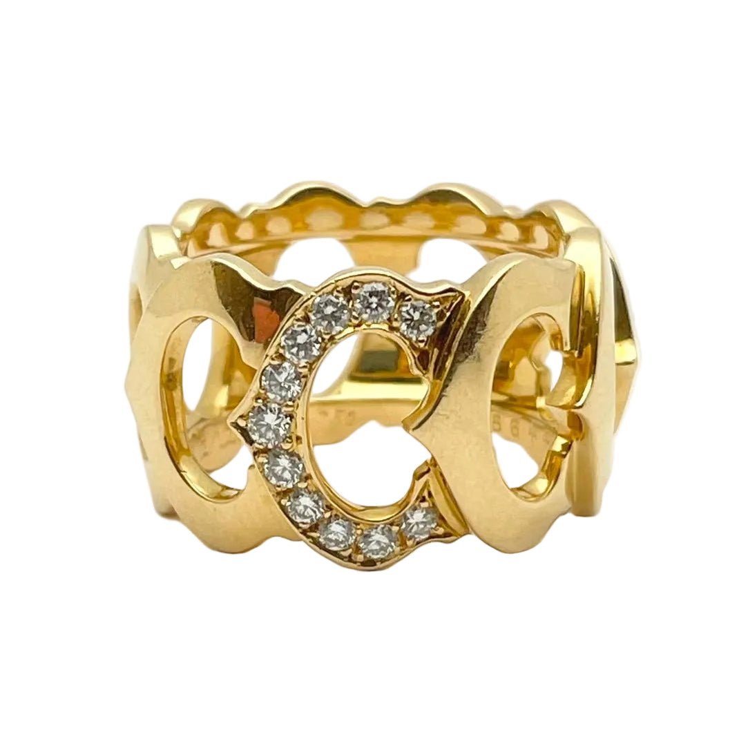 Bague Bandeau CARTIER en or jaune et diamants - Castafiore