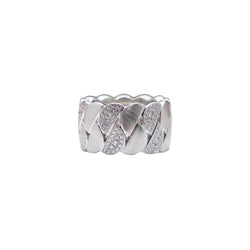 Bague Bandeau CARTIER "La Dona XL" en or blanc et diamants - Castafiore