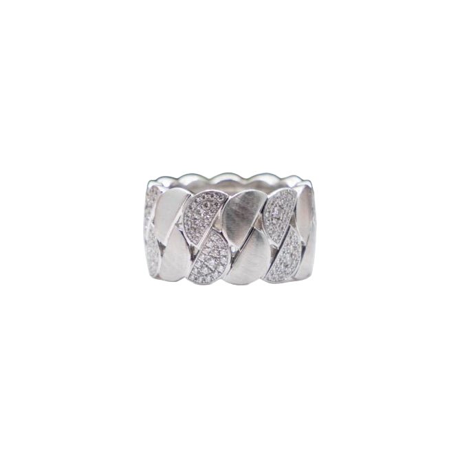 Bague Bandeau CARTIER "La Dona XL" en or blanc et diamants - Castafiore