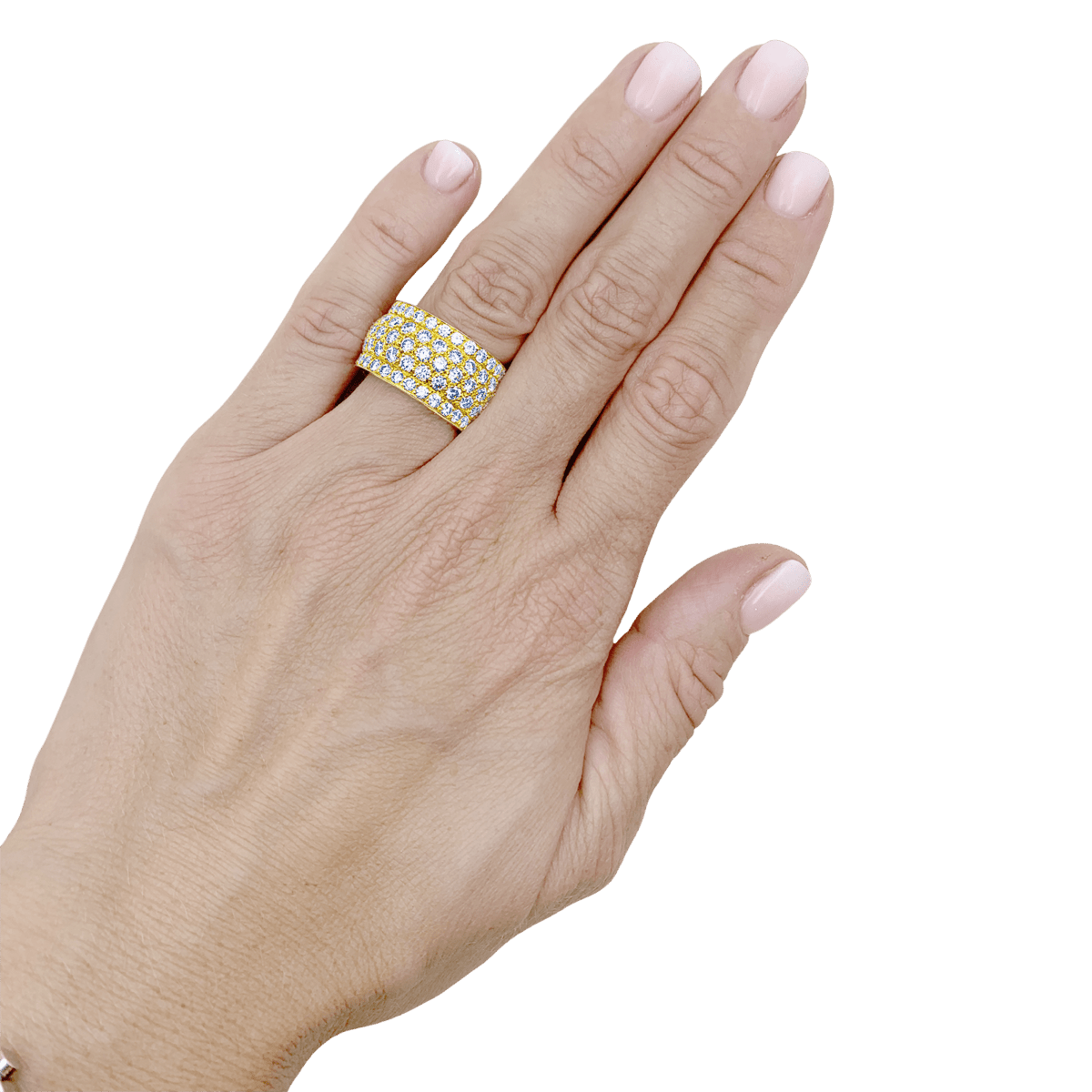 Bague Bandeau CARTIER "Nigéria" en or jaune et diamants - Castafiore