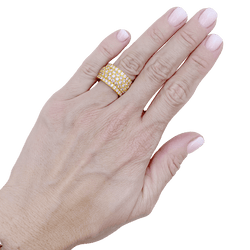 Bague Bandeau CARTIER "Nigéria" en or jaune et diamants - Castafiore