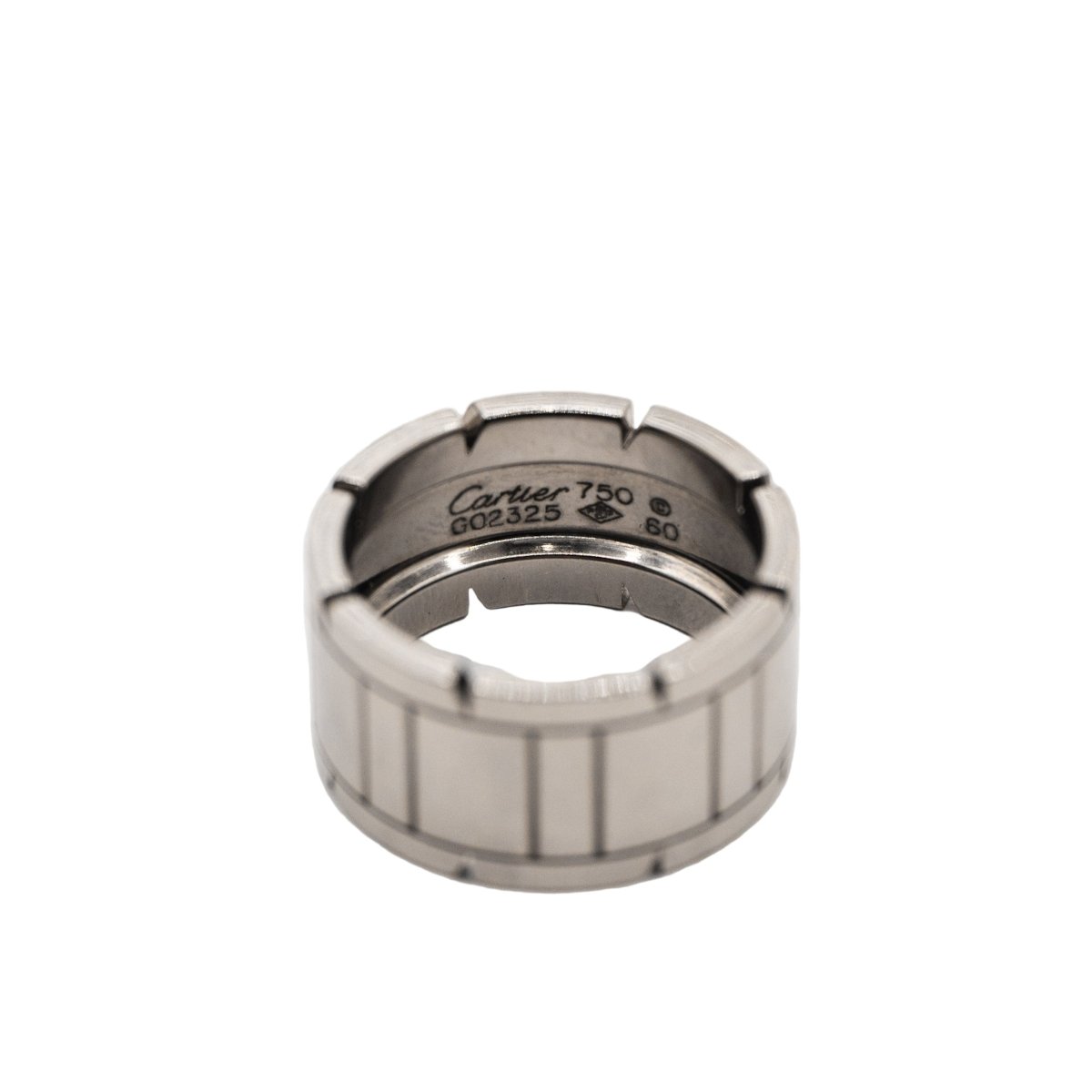 Bague Bandeau CARTIER "Tank" grand modèle en or blanc - Castafiore
