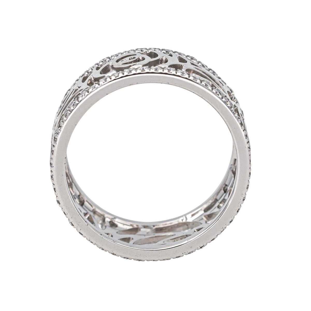 Bague Bandeau CHANEL "Camélia" en or blanc et diamants - Castafiore