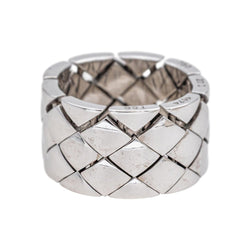 Bague Bandeau CHANEL "Matelassé" en or blanc - Castafiore