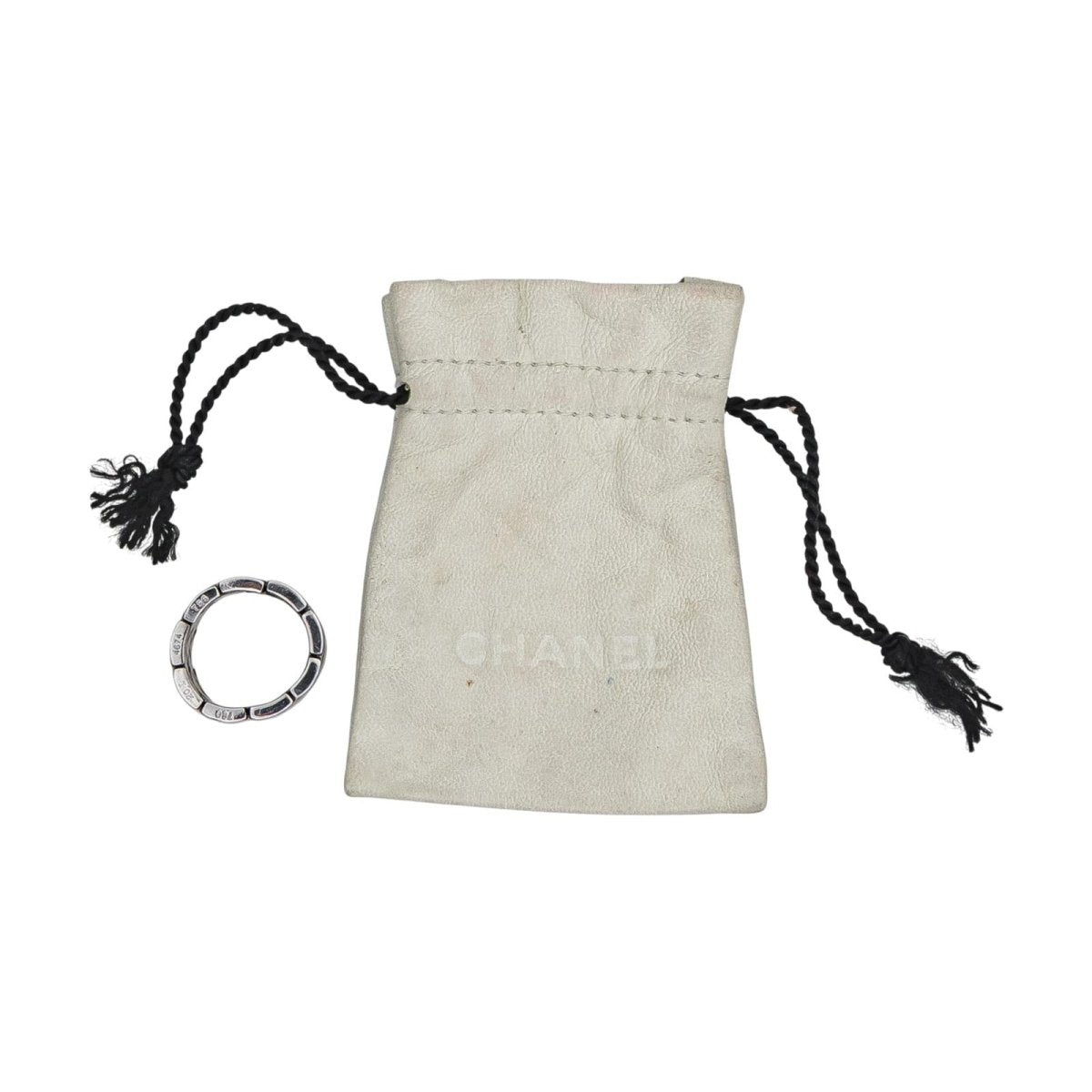 Bague Bandeau CHANEL "Matelassé" en or blanc - Castafiore