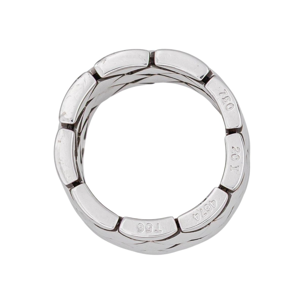 Bague Bandeau CHANEL "Matelassé" en or blanc - Castafiore