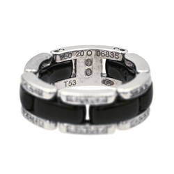 Bague Bandeau CHANEL "Ultra" en or blanc, céramique et diamants - Castafiore