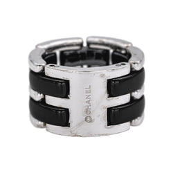 Bague Bandeau CHANEL "Ultra" en or blanc et céramique - Castafiore
