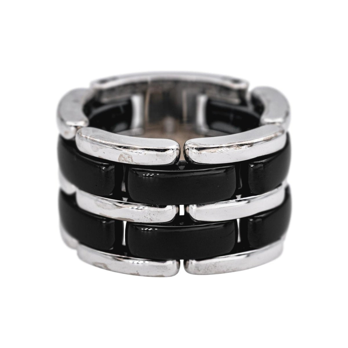 Bague Bandeau CHANEL "Ultra" en or blanc et céramique - Castafiore