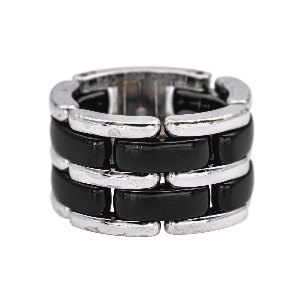 Bague Bandeau CHANEL "Ultra" en or blanc et céramique - Castafiore